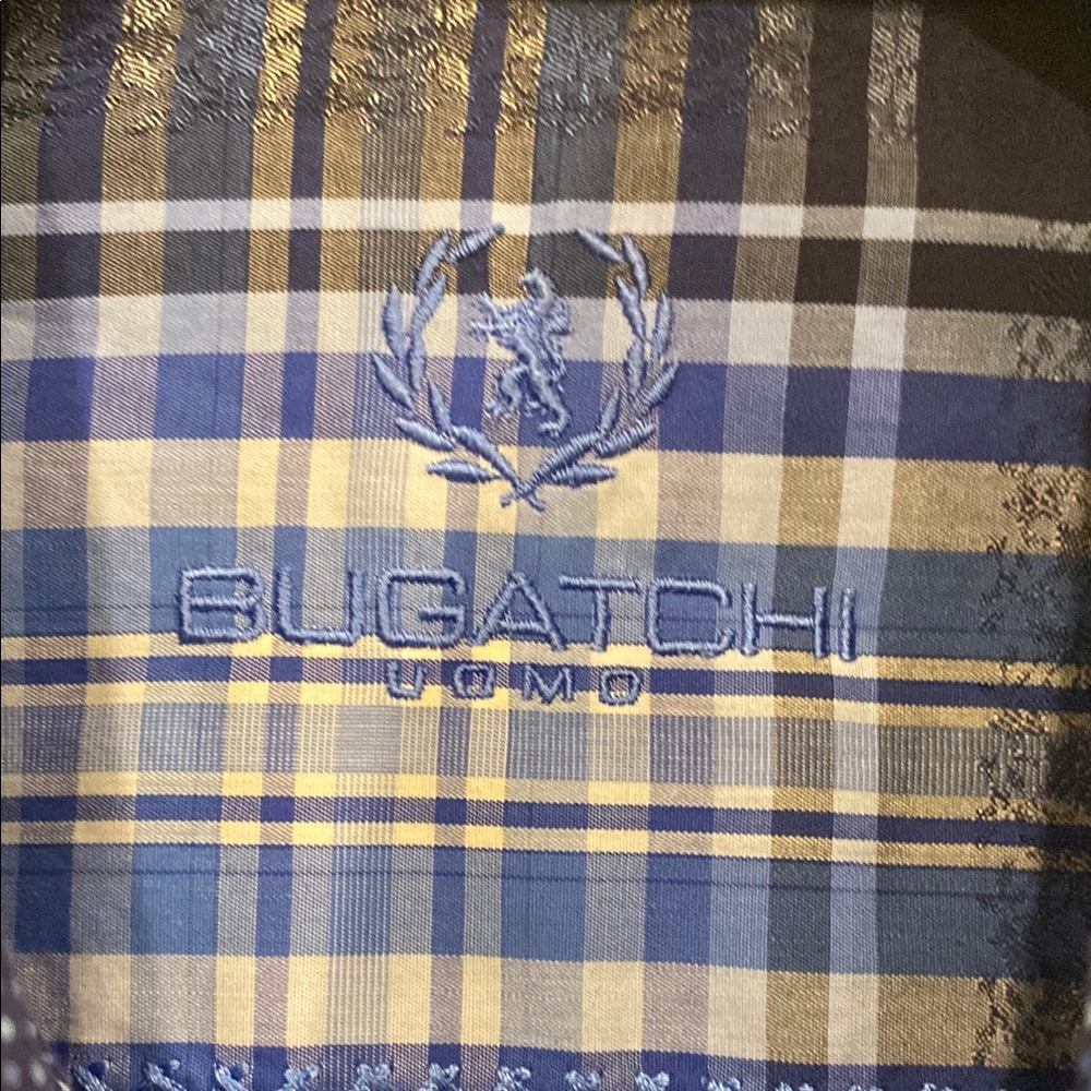 Bugatchi Blue and Black Casual Button Down Shirt - Picture 2 of 11